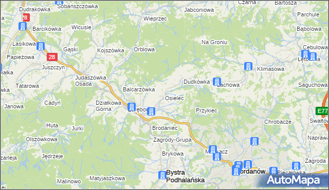mapa Osielec, Osielec na mapie Targeo