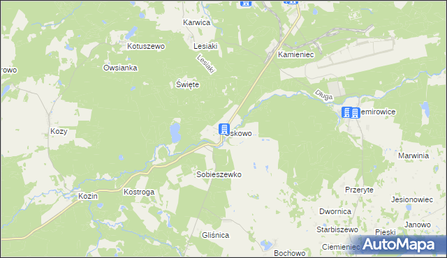 mapa Oskowo, Oskowo na mapie Targeo