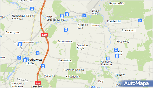 mapa Osmolice Drugie, Osmolice Drugie na mapie Targeo