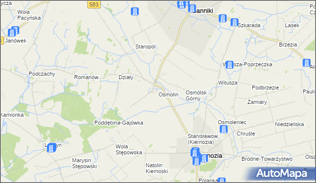 mapa Osmolin, Osmolin na mapie Targeo