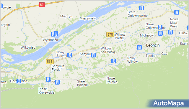 mapa Ośniki, Ośniki na mapie Targeo