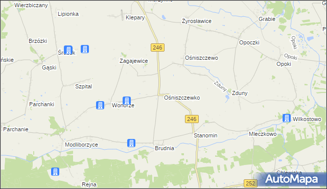 mapa Ośniszczewko, Ośniszczewko na mapie Targeo
