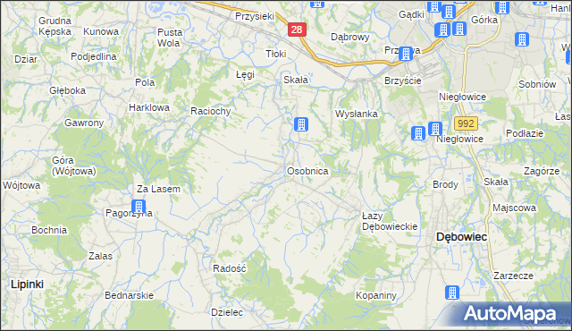 mapa Osobnica, Osobnica na mapie Targeo