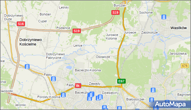 mapa Osowicze, Osowicze na mapie Targeo