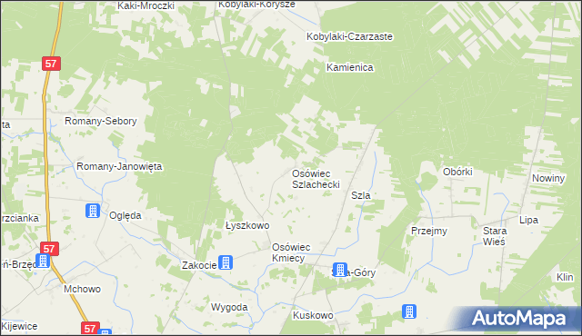 mapa Osówiec Szlachecki, Osówiec Szlachecki na mapie Targeo