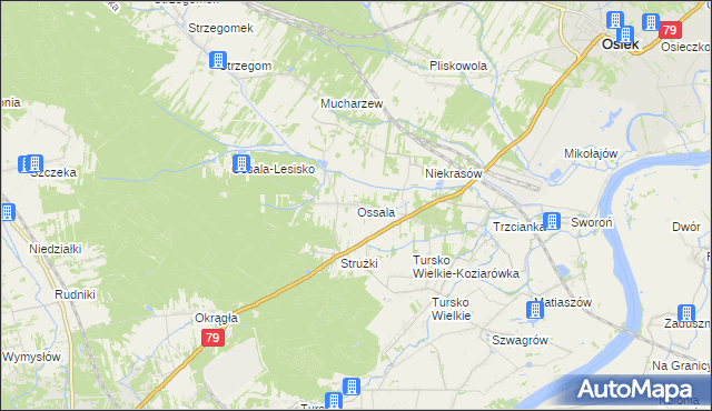 mapa Ossala, Ossala na mapie Targeo