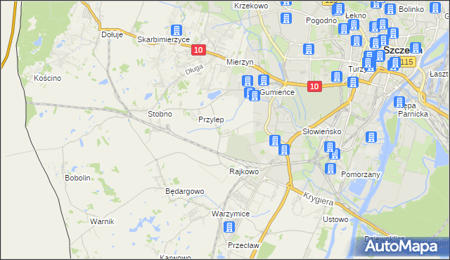 mapa Ostoja gmina Kołbaskowo, Ostoja gmina Kołbaskowo na mapie Targeo