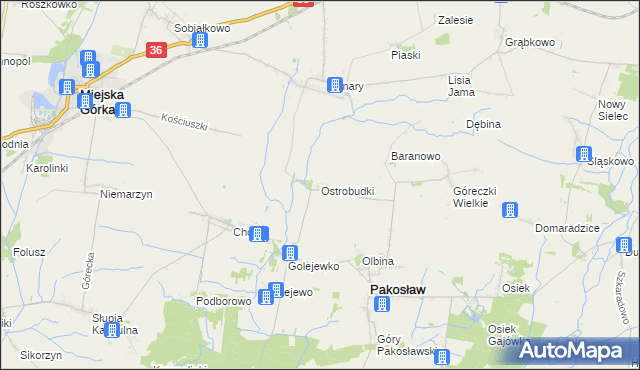 mapa Ostrobudki, Ostrobudki na mapie Targeo