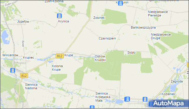 mapa Ostrów Krupski, Ostrów Krupski na mapie Targeo