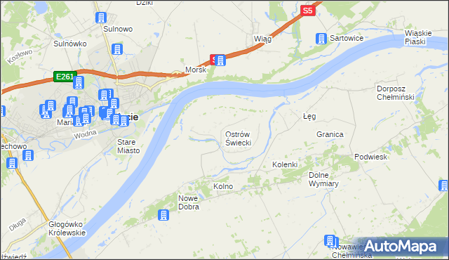 mapa Ostrów Świecki, Ostrów Świecki na mapie Targeo