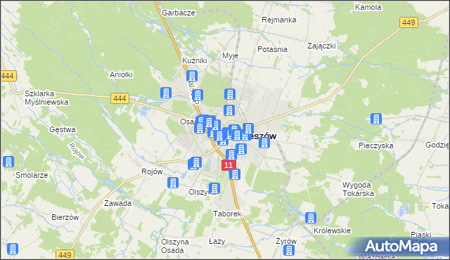 mapa Ostrzeszów, Ostrzeszów na mapie Targeo
