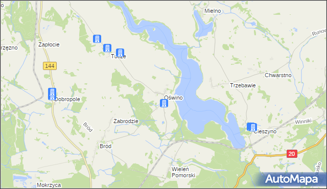 mapa Oświno, Oświno na mapie Targeo