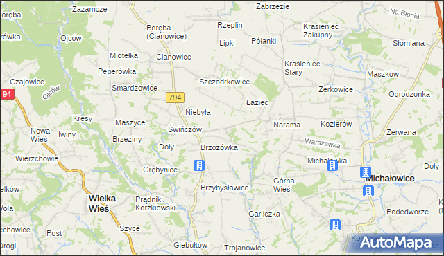 mapa Owczary gmina Zielonki, Owczary gmina Zielonki na mapie Targeo