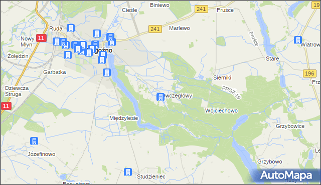 mapa Owczegłowy, Owczegłowy na mapie Targeo