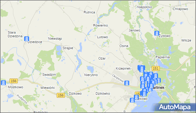 mapa Ożar, Ożar na mapie Targeo