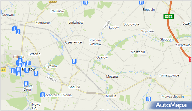 mapa Ożarów gmina Jastków, Ożarów gmina Jastków na mapie Targeo