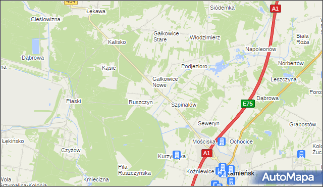 mapa Ozga, Ozga na mapie Targeo