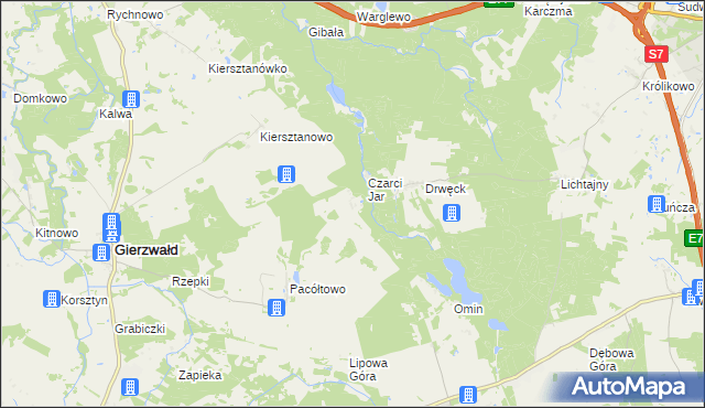 mapa Pacółtówko, Pacółtówko na mapie Targeo