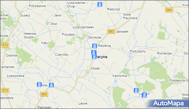 mapa Pacyna, Pacyna na mapie Targeo