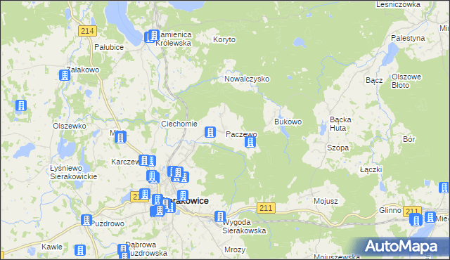 mapa Paczewo, Paczewo na mapie Targeo