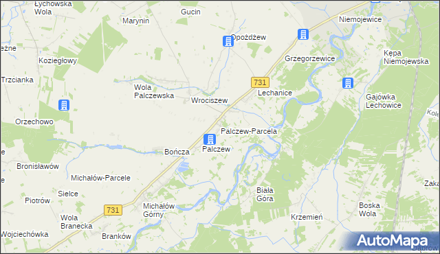 mapa Palczew-Parcela, Palczew-Parcela na mapie Targeo