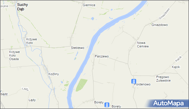 mapa Palczewo gmina Ostaszewo, Palczewo gmina Ostaszewo na mapie Targeo
