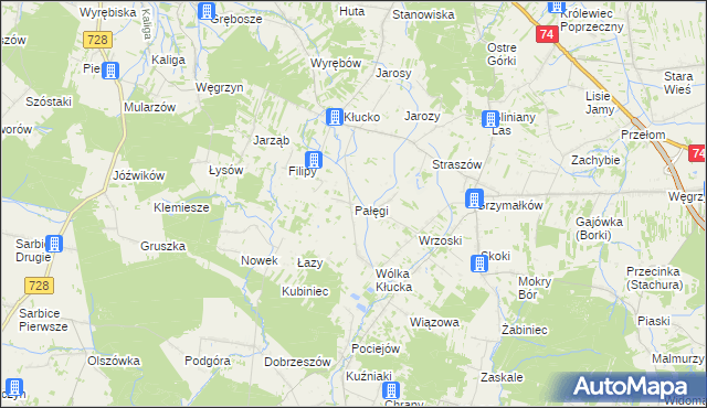 mapa Pałęgi, Pałęgi na mapie Targeo
