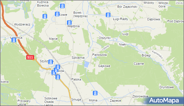 mapa Panoszów, Panoszów na mapie Targeo