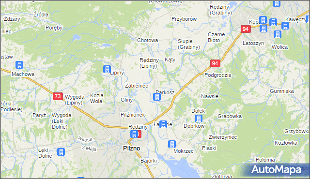 mapa Parkosz, Parkosz na mapie Targeo