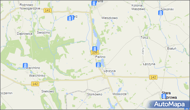 mapa Parlino, Parlino na mapie Targeo