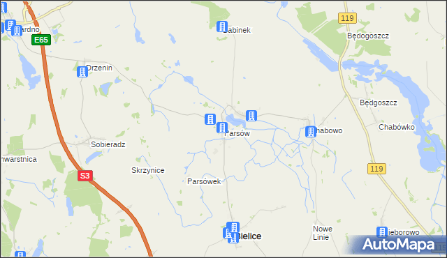 mapa Parsów, Parsów na mapie Targeo