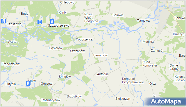 mapa Paruchów, Paruchów na mapie Targeo