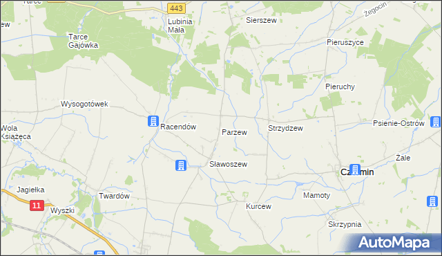 mapa Parzew, Parzew na mapie Targeo