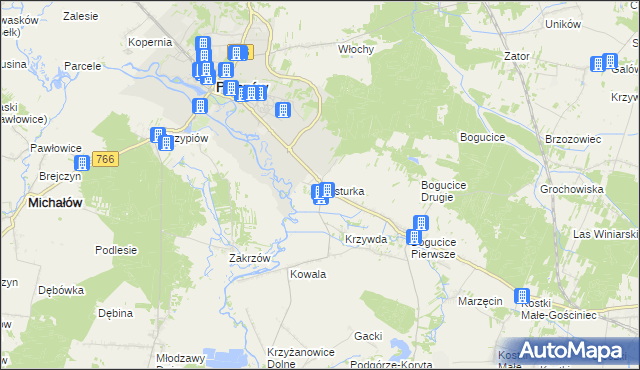 mapa Pasturka, Pasturka na mapie Targeo