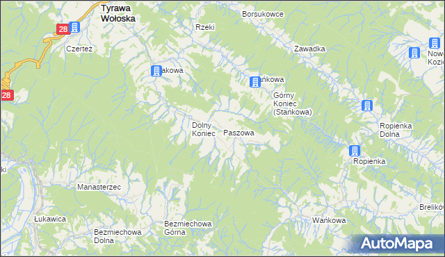 mapa Paszowa, Paszowa na mapie Targeo