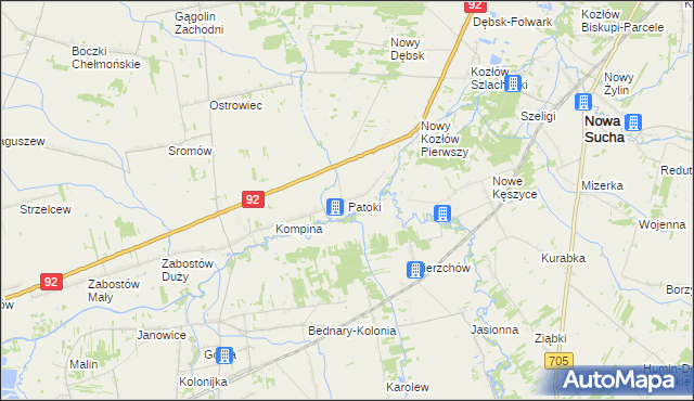 mapa Patoki gmina Nieborów, Patoki gmina Nieborów na mapie Targeo