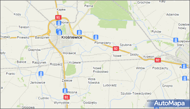 mapa Pawlikowice gmina Krośniewice, Pawlikowice gmina Krośniewice na mapie Targeo