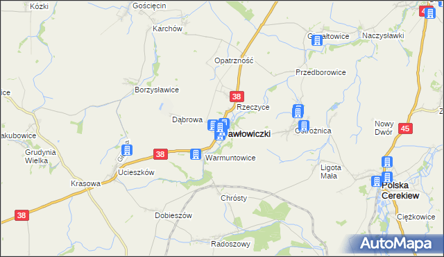 mapa Pawłowiczki, Pawłowiczki na mapie Targeo