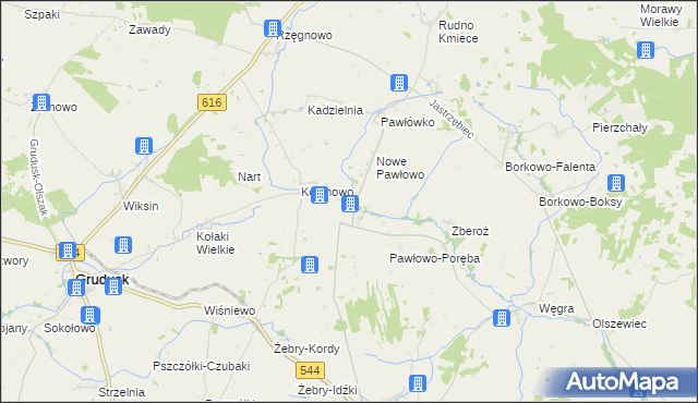 mapa Pawłowo Kościelne, Pawłowo Kościelne na mapie Targeo