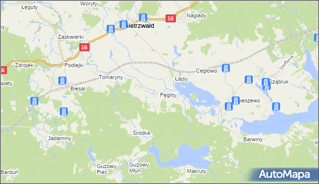 mapa Pęglity, Pęglity na mapie Targeo