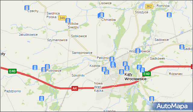 mapa Pełcznica, Pełcznica na mapie Targeo