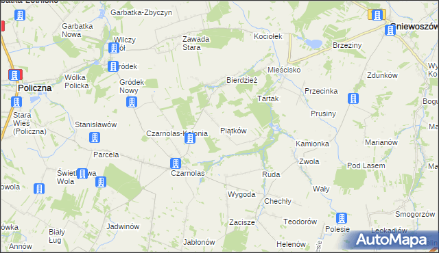 mapa Piątków, Piątków na mapie Targeo