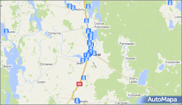 mapa Piecki powiat mrągowski, Piecki powiat mrągowski na mapie Targeo