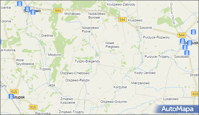 mapa Piegłowo-Wieś, Piegłowo-Wieś na mapie Targeo