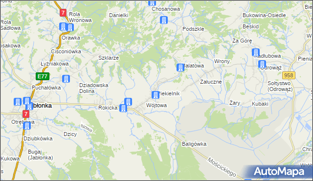 mapa Piekielnik, Piekielnik na mapie Targeo