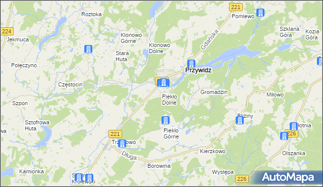 mapa Piekło Dolne, Piekło Dolne na mapie Targeo