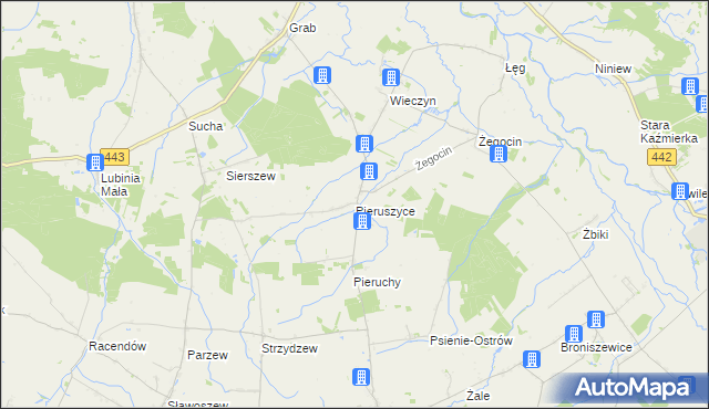mapa Pieruszyce, Pieruszyce na mapie Targeo