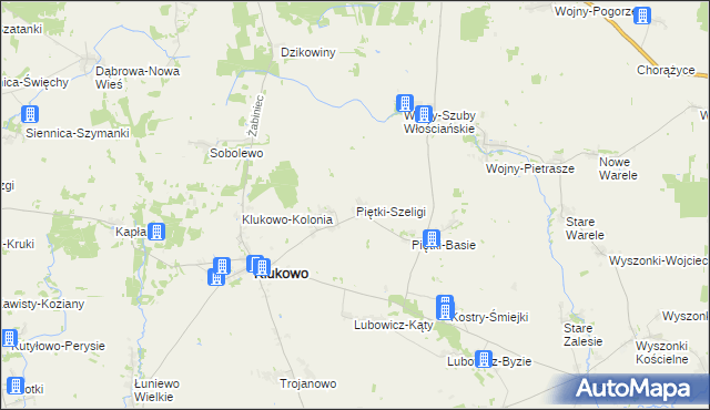 mapa Piętki-Szeligi, Piętki-Szeligi na mapie Targeo