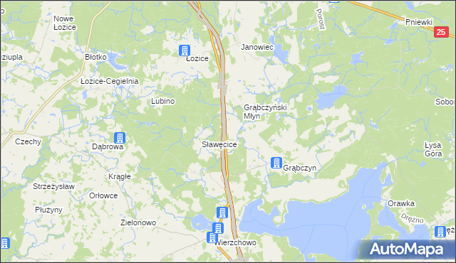 mapa Pietrzykowo gmina Szczecinek, Pietrzykowo gmina Szczecinek na mapie Targeo