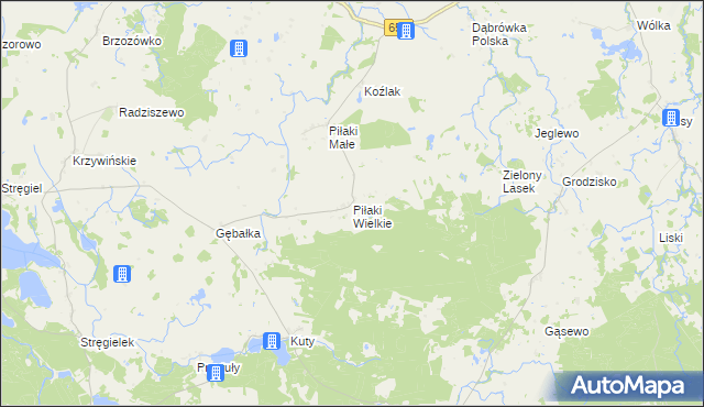 mapa Piłaki Wielkie, Piłaki Wielkie na mapie Targeo